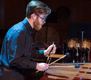 Percussion player performs