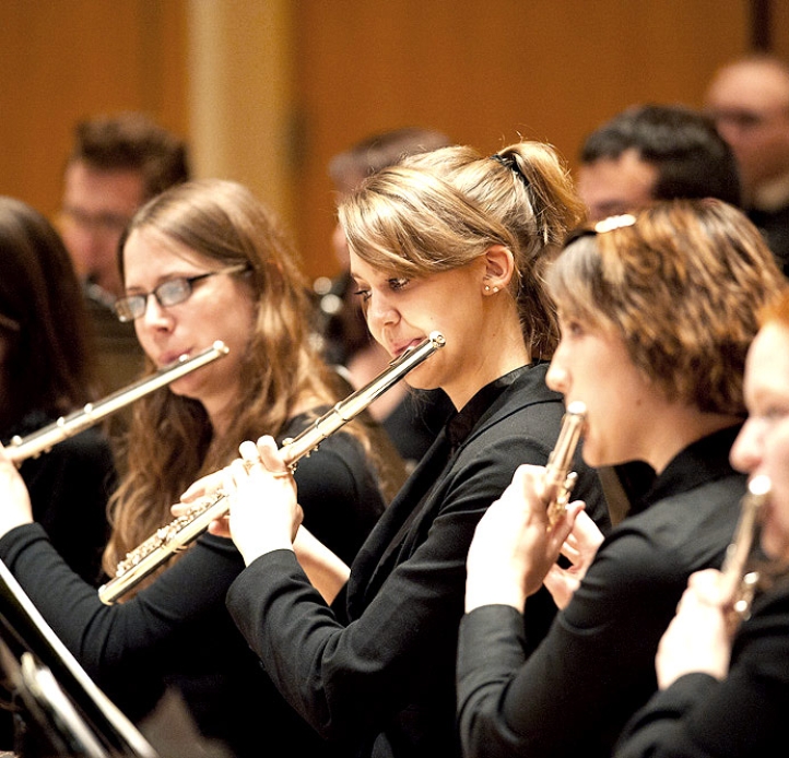 Wind Ensemble performing on stage